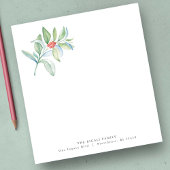 Kerst Notitieblokken Waterverf Rood & Groen Botani