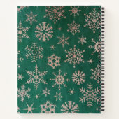 Kerst notitieboek in groene en goudgele sneeuw (Achterkant)