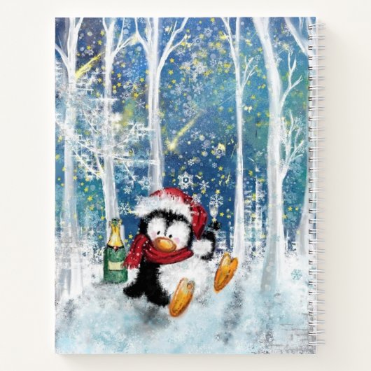 Kerst Notitieboek met Pinguïn (Achterkant)