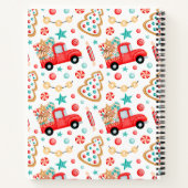 Kerst notitieboek versierd met geschenken en snoep (Achterkant)