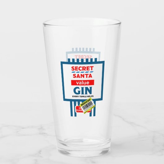 Kerst Novelty Gin Label Glas (Achterkant)