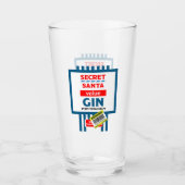 Kerst Novelty Gin Label Glas (Voorkant)