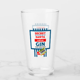 Kerst Novelty Gin Label Glas