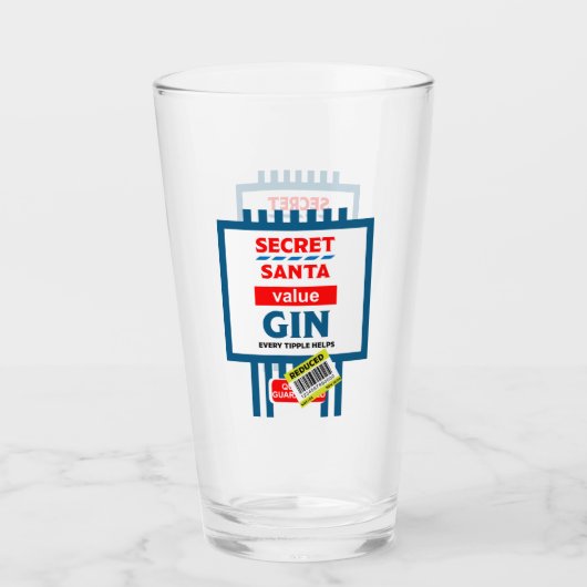 Kerst Novelty Gin Label Glas (Voorkant)