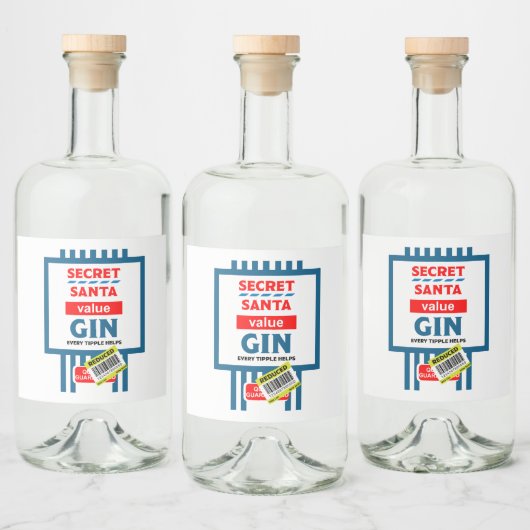 Kerst Novelty Gin Label Likeurfles Etiket (Flessen)