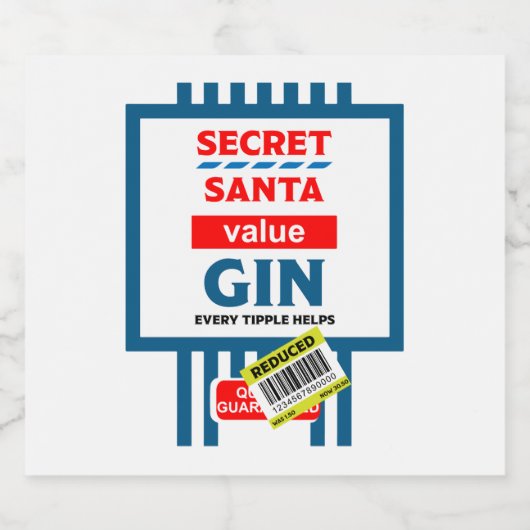 Kerst Novelty Gin Label Likeurfles Etiket (Enkel label)