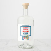Kerst Novelty Gin Label Likeurfles Etiket (Voorkant)