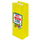 Kerst Novelty Gin Label Wijn Cadeautas (Achterkant Gekanteld)