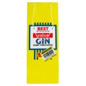 Kerst Novelty Gin Label Wijn Cadeautas (Achterkant)