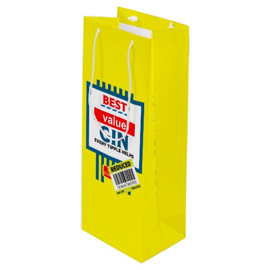 Kerst Novelty Gin Label Wijn Cadeautas (Voorkant Gekanteld)