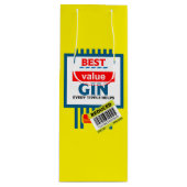 Kerst Novelty Gin Label Wijn Cadeautas (Voorkant)