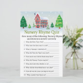 kerst Nursery Rhyme Quiz baby shower game (Staand voorkant)