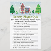 kerst Nursery Rhyme Quiz baby shower game (Voorkant)