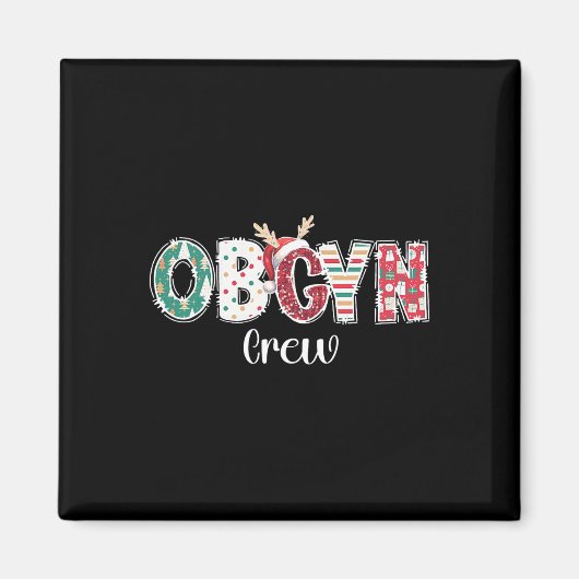 Kerst Obgyn Crew Verloskunde van het Gyn Group Tea Magneet (Voorkant)