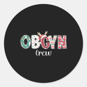 Kerst Obgyn Crew Verloskunde van het Gyn Group Tea Ronde Sticker