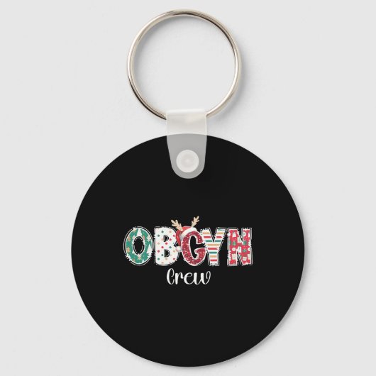 Kerst Obgyn Crew Verloskunde van het Gyn Group Tea Sleutelhanger (Voorkant)