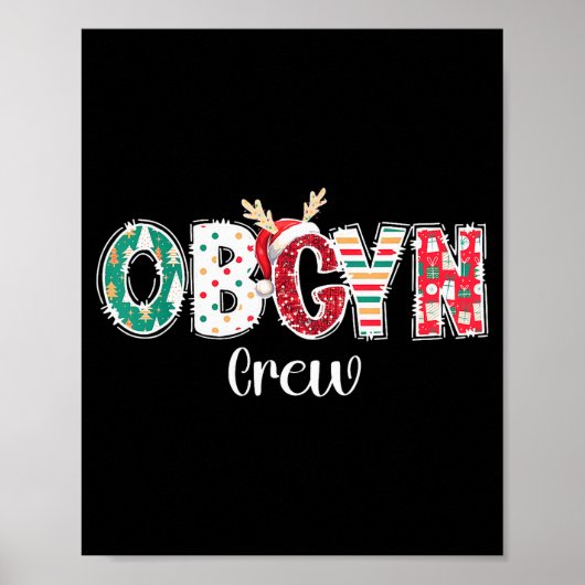 Kerst Obgyn-team Verloskunde Ob Gyn Groep Team Poster (Voorkant)