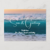 Kerst Oceaan Golven Zeeen n Groeten briefkaarten (Voorkant)