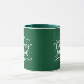 Kerst Ochtend Koffie Elegant Script Twee Tonen Mok (Midden)