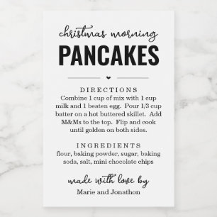 Kerst Ochtend Pannenkoek Mix in een Jar Gift Label Voedselcontainer Etiket