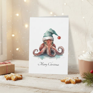Kerst Octopus, aanpasbaar Kaart