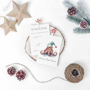 Kerst Octopus, aanpasbaar Kaart