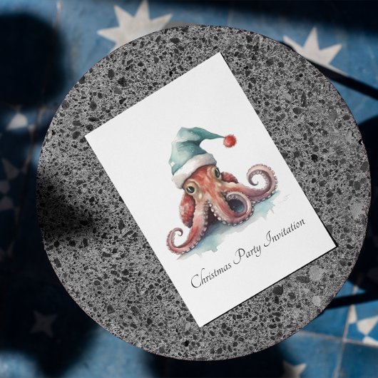 Kerst Octopus, aanpasbaar Kaart