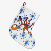 Kerst Octopus Cartoon Grote Kerstsok (Voorkant (Hangend))