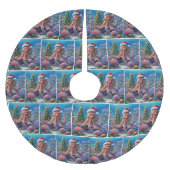 Kerst-octopus draagt een kerstmuts kerstboom rok (Voorkant)