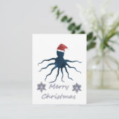 Kerst Octopus Feestdagenkaart (Staand voorkant)
