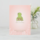 Kerst Octopus Flat Holiday Kaart (Staand voorkant)