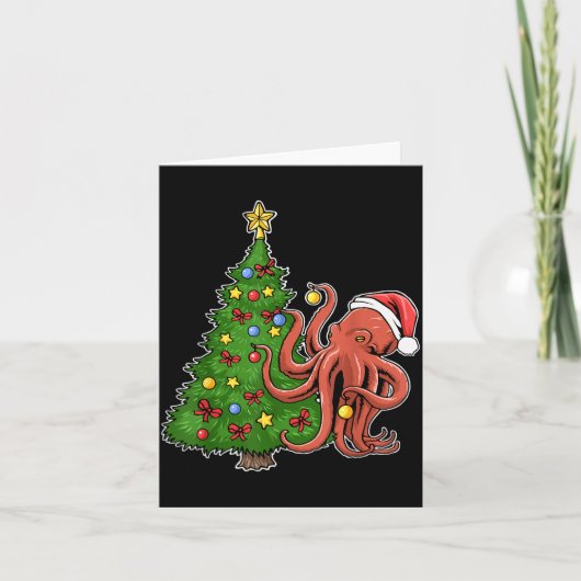 Kerst Octopus Kaart (Voorkant)