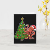 Kerst Octopus Kaart (Gele Bloem)