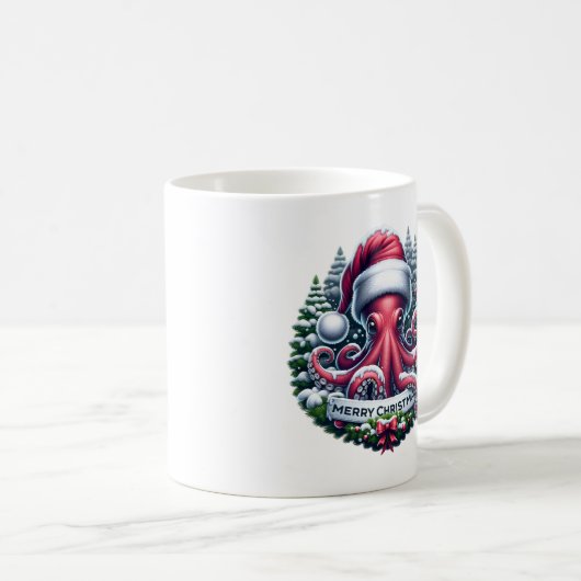 Kerst Octopus Koffiemok (Voorkant rechts)