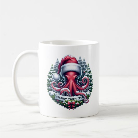 Kerst Octopus Koffiemok (Links)