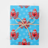 Kerst Octopus Pattern Wildlife Natuur Inpakpapier Vel (In situ)