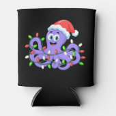 Kerst Octopus Sinterklaas Hoed Lichten Tentakels X Blikjeskoeler (Voorkant)