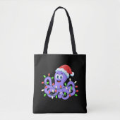 Kerst Octopus Sinterklaas Hoed Lichten Tentakels X Tote Bag (Voorkant)