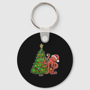 Kerst Octopus Sleutelhanger