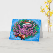 Kerst Octopuskaart Kaart (Gele Bloem)