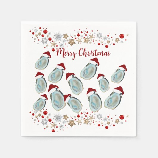 Kerst oester schelpen servet (Voorkant)