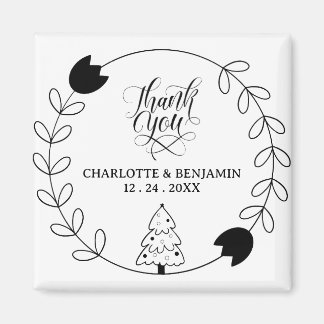 Kerst of vakantie bruiloft dank u magneet