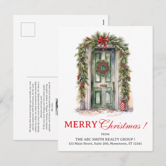 Kerst of vakantie onroerend goed vakantie Briefkaa Feestdagenkaart (Voorkant / Achterkant)