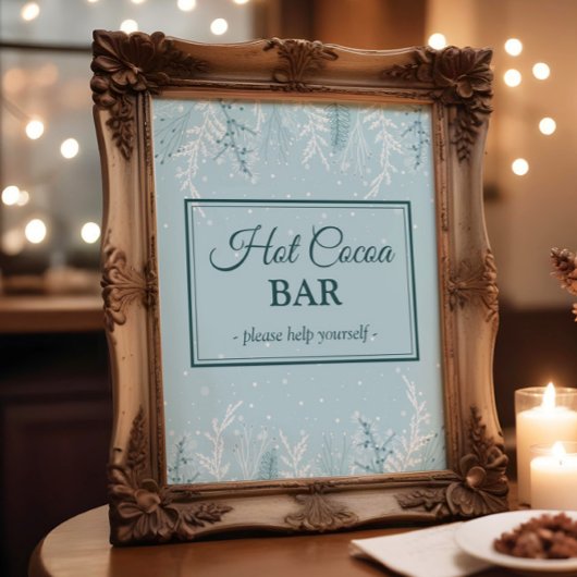 Kerst- of winterfeestdag, hete cacaobalk poster