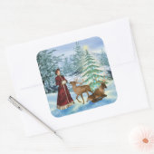 Kerst of Yule Victoriaans Winter Scene Stickers (Envelop)