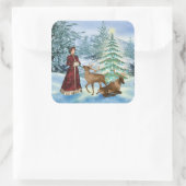 Kerst of Yule Victoriaans Winter Scene Stickers (Tas)