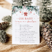 Kerst Oh Baby Waar of Vals Baby shower Spel Kaart