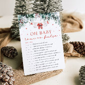 Kerst Oh Baby Waar of Vals Baby shower Spel Kaart