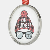 Kerst Oh Fudge Kerstvakantie Grappige Vakantie Metalen Ornament (Links)