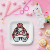 Kerst Oh Fudge Kerstvakantie Grappige Vakantie Papieren Bordje (Feest)